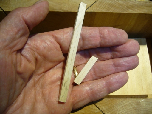 Two Hardwood Splines for Aligning Front Pieces